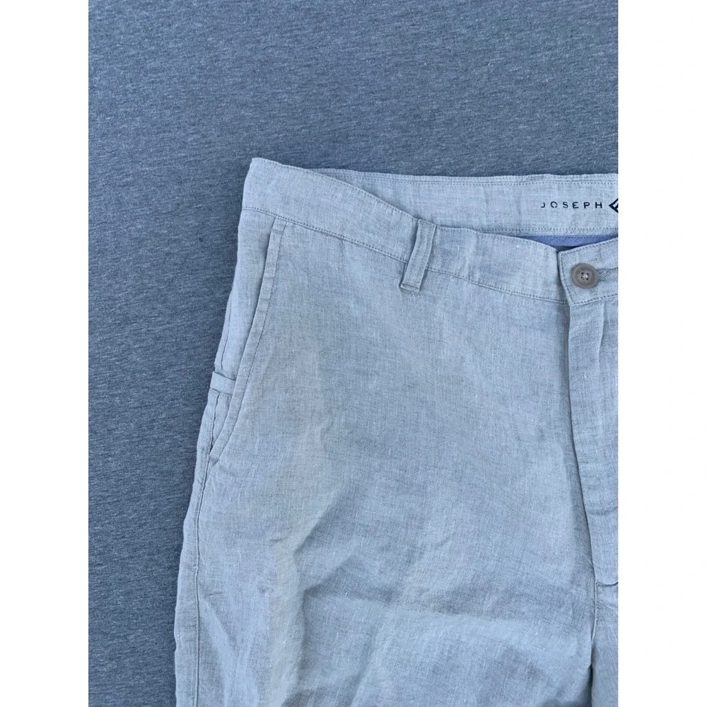 Joseph Abboud Mens 40 Linen Shorts Beige Flat Front Summer Casual 100% Linen